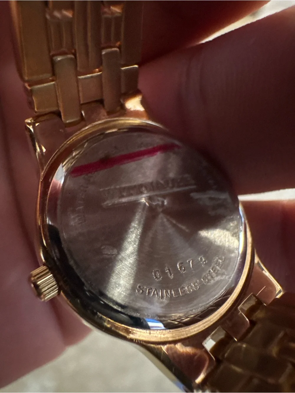 Wittnauer 25mm Gold Tone Steel Date Black Dial